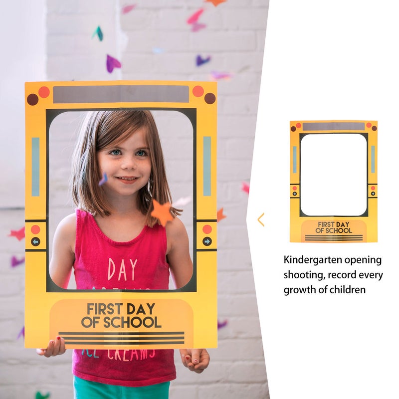 🧸 إطار لحفلة حافلة مدرسية إبداعية لرياض الأطفال برتقالي - Image 5