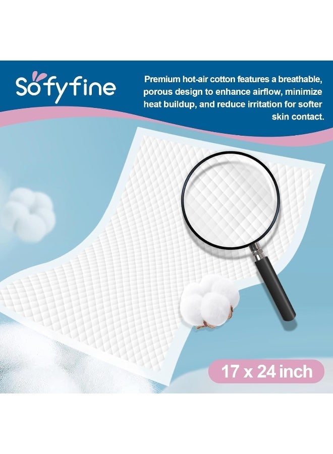SOFYFINE وسادات تغيير قابلة للتصرف من سوفيفاين للأطفال 17x24 (100 قطعة) ، وسادات تحت الحفاضات عالية الامتصاص لطاولة التغيير ، وسادة مقاومة للماء للأطفال الصغار - Image 4