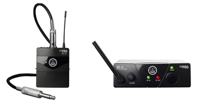 نظام ميكروفون لاسلكي AKG Pro Audio WMS40MINI مجموعة الآلات الموسيقية US25D مع جهاز الاستقبال SR40 ومرسل الجيب PT40 Mini