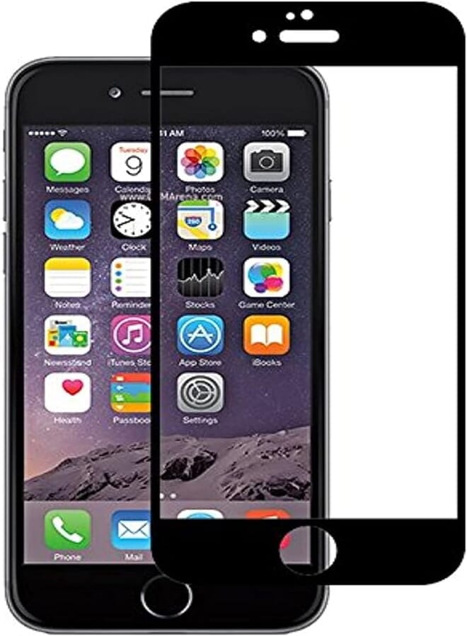 Tempered Glass Screen Protector 5D For iPhone 6S Plus - Black