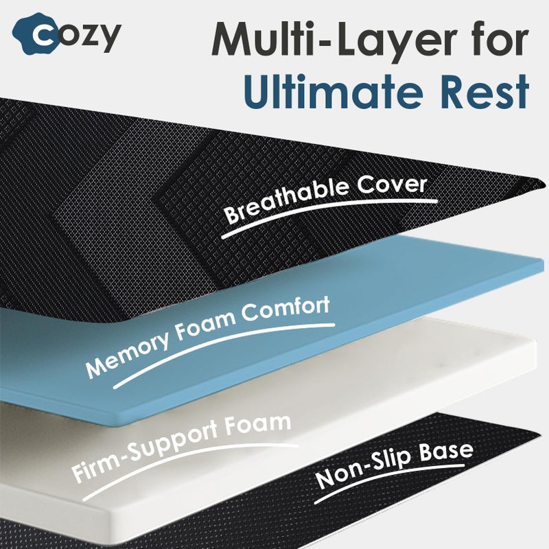 INGEROOM Foldable Mattress Twin - Memory Foam 6 inch Trifold Mattress for Camping, with Portable Handle, Non-Slip Folding Floor Bed Sofa for Guest Travel Yoga, Washable Breathable Cover - Image 2