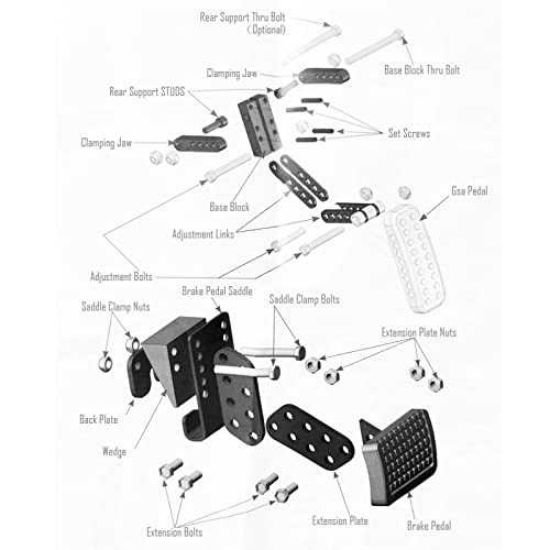 DAUERHAFT Gas and Brake Pedal Extenders, Universal Anti Slip Accelerator Brake Pedal Extensions, Adjustable Length and Angle Vehicles Pedal Extenders with 87 Pcs Brake Pedal Extender Kits, for Most Cars - Image 4
