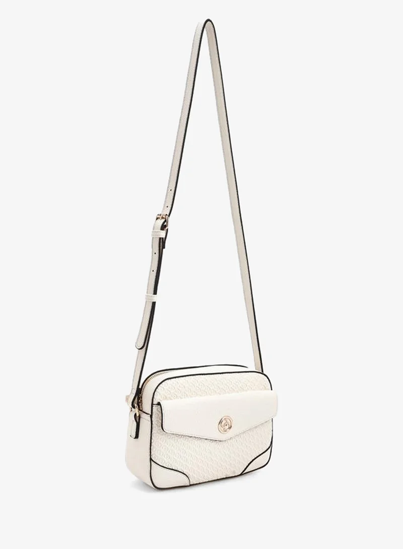 سيليست Monogram Embossed Crossbody Bag With Zip Closure