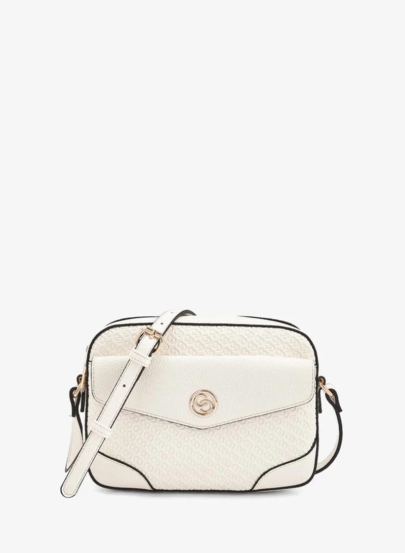 سيليست Monogram Embossed Crossbody Bag With Zip Closure