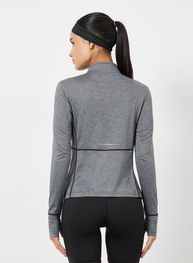 Styli Active Reflective Dot and Pocket Detail Contrast Stitch Top - Image 5