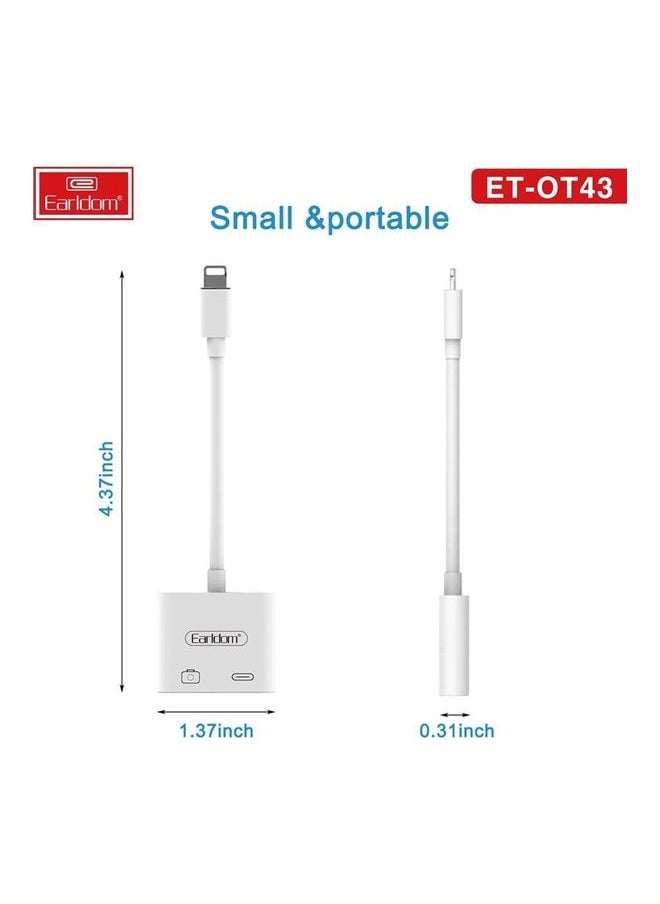 NIBEMINENT - Plug and Play Lightning to OTG Charging Adapter White - Image 1