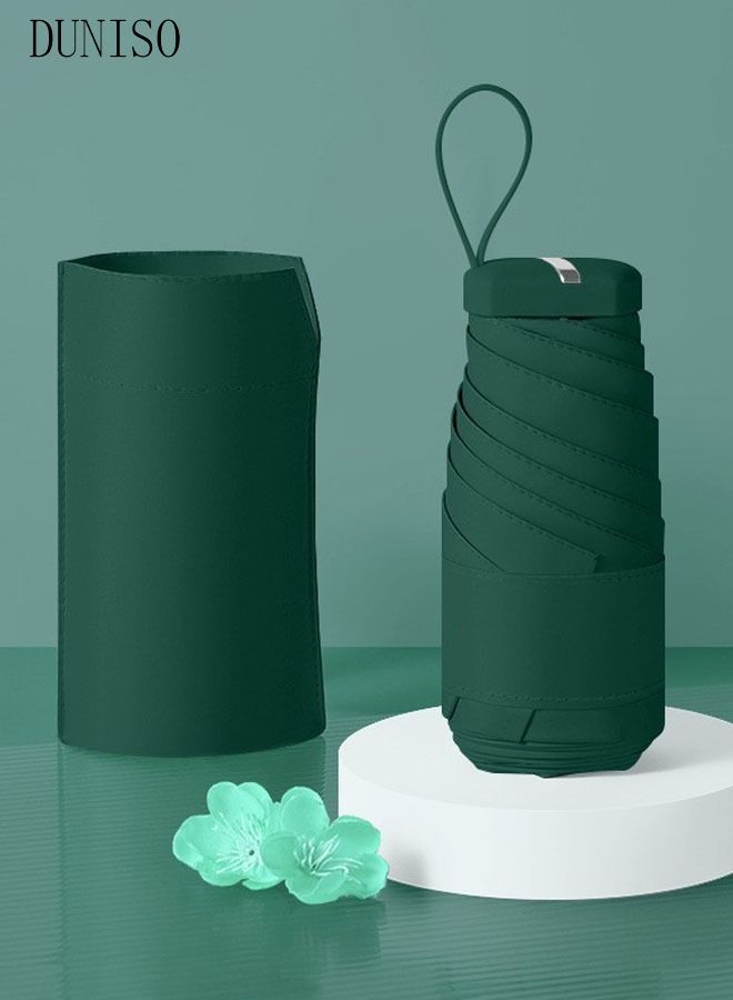 DUNISO Mini Umbrella Windproof Folding Travel Umbrella Anti-UV Sun And Rain Umbrellas Compact Portable For Women and Men - Image 1