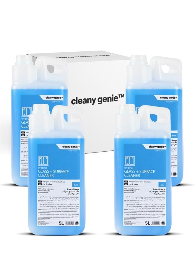 cleany genie Original Glass & Surface Cleaner Liquid 4 x 5L - Image 1