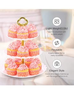 Generic Large 3-Tier Cupcake Stand 10.9Inch Plastic Serving Tray for Wedding Birthday Baby Shower Summer Autumn Party  - Image 4