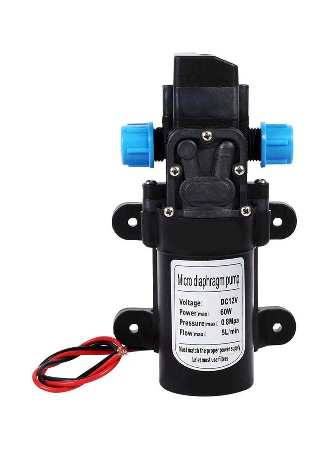 مضخة مياه ذاتية التحضير، مضخة مياه عالية الضغط 12 فولت تيار مستمر، مضخة غشاء ضغط المياه، معدل تدفق 5 لتر/دقيقة، للسيارات الترفيهية، والقوافل، والتخييم، والقوارب، والحدائق، والعشب، وغسيل السيارات - Image 1