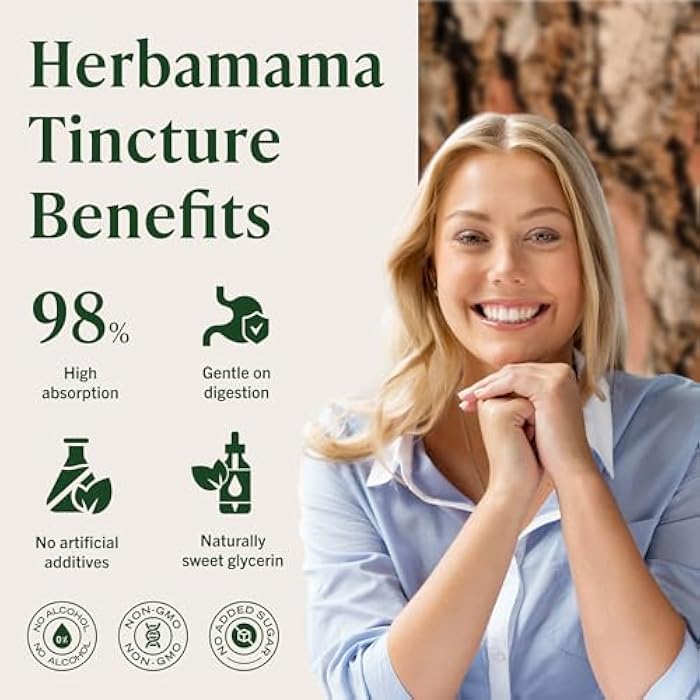 HERBAMAMA Pine Bark Tincture - Vegan Antioxidant Support & Overall Well-Being with French Maritime Pine Bark Extract Drops - Non-GMO, Alcohol & Sugar-Free Pinus Pinaster Supplement, 84-Day Supply - Image 5