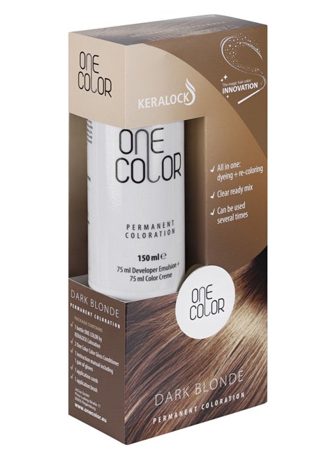 Keralock Permanent Hair Color - 150ml, No Premix Needed, Reusable for Up to 4 Months - All-in-One Dye with Conditioner & Brush (Dark Blonde, 150ml)