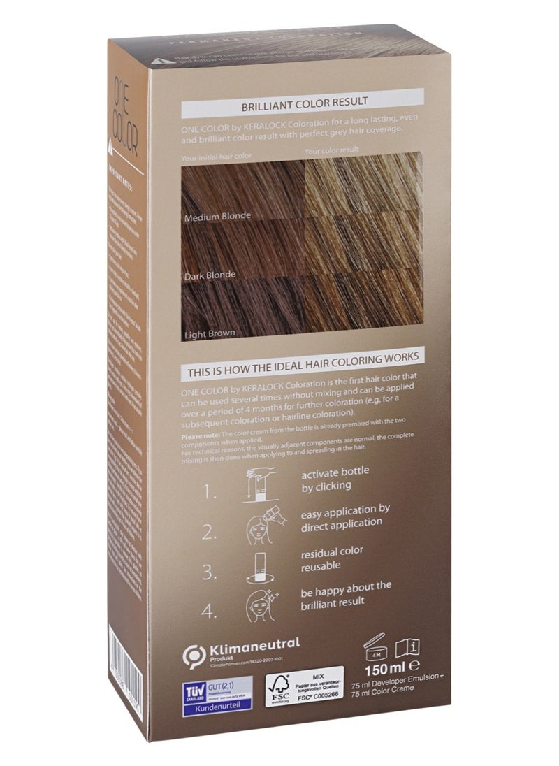 KERALOCK - Keralock Permanent Hair Color - 150ml, No Premix Needed, Reusable for Up to 4 Months - All-in-One Dye with Conditioner & Brush (Dark Blonde, 150ml) - Image 1