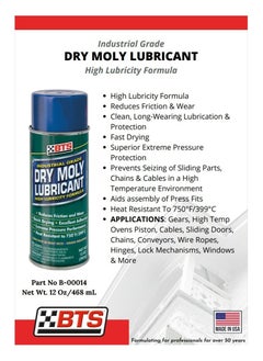 BTS Dry Moly Lubricant High Lubricity Formula 468ml  - Image 2