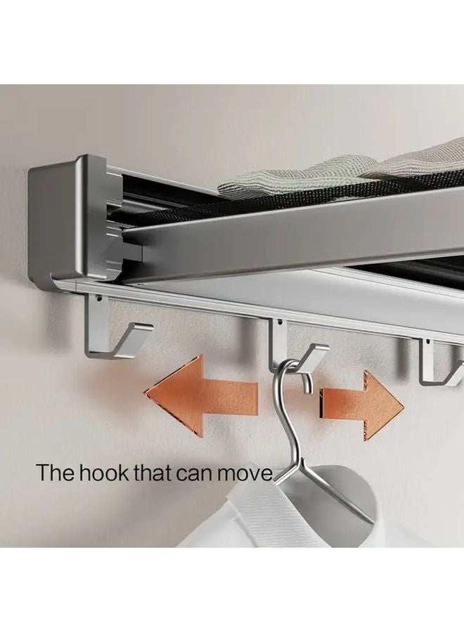 White Mesh Drying Rack 17.32 Inch Foldable Wall Mounted Space Saving Laundry Bathroom Accessories - Image 5