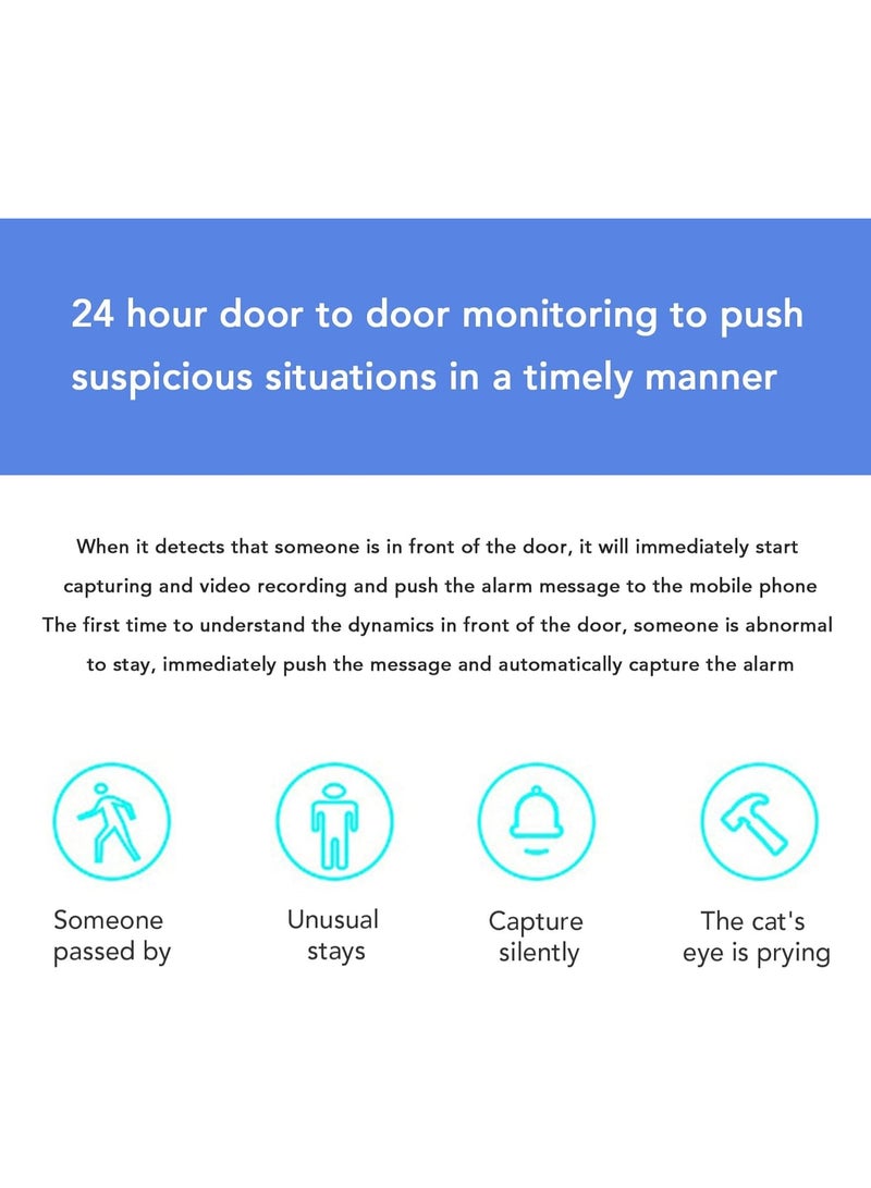 AiQi Video Doorbell, 2MP 1080P Video Doorbell Camera with 4.3inch Screen, Smart PIR Motion Detection, Night Vision, 24 Hour Surveillance Camera for Indoor Outdoor - Image 4