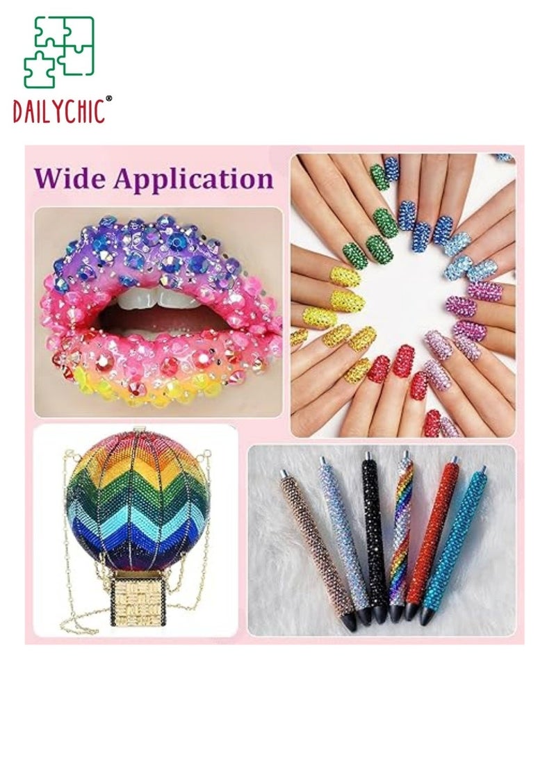 DAILYCHIC 32000Pcs Rhinestones Bedazzling Kit for Crafts with B7000 Jewelry Glue, Rhinestones with Gems Adhesive for Shoes Cloth Fabric for Crafting Diamond Nail Art Graduation Cap Decorations - Image 5