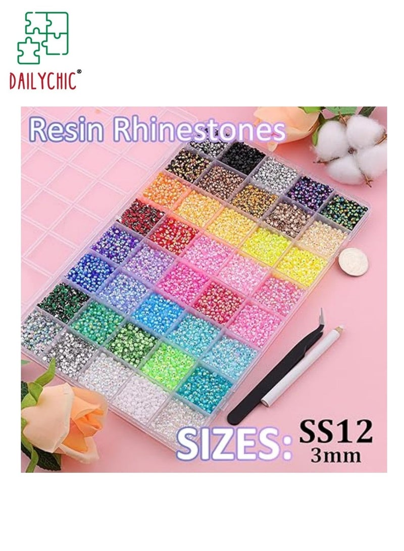 DAILYCHIC 32000Pcs Rhinestones Bedazzling Kit for Crafts with B7000 Jewelry Glue, Rhinestones with Gems Adhesive for Shoes Cloth Fabric for Crafting Diamond Nail Art Graduation Cap Decorations - Image 2