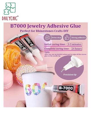 32000Pcs Rhinestones Bedazzling Kit for Crafts with B7000 Jewelry Glue, Rhinestones with Gems Adhesive for Shoes Cloth Fabric for Crafting Diamond Nail Art Graduation Cap Decorations - view 4