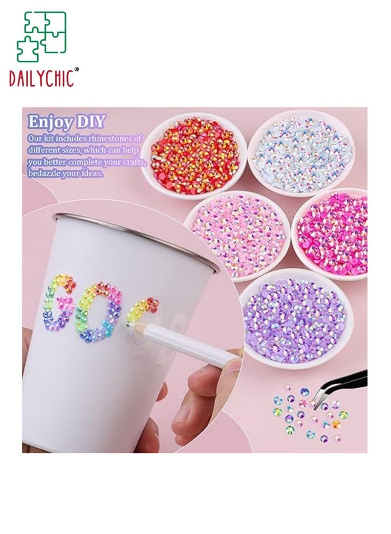 DAILYCHIC 32000Pcs Rhinestones Bedazzling Kit for Crafts with B7000 Jewelry Glue, Rhinestones with Gems Adhesive for Shoes Cloth Fabric for Crafting Diamond Nail Art Graduation Cap Decorations - Image 3