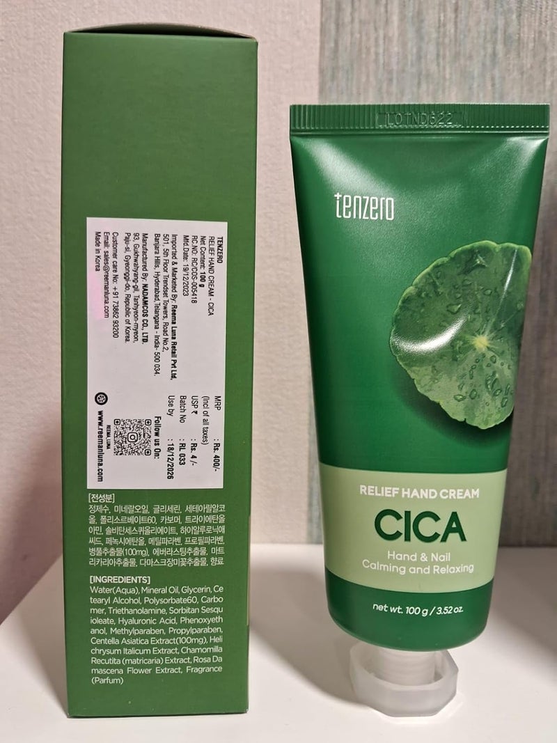 Tenzero Cica Relief Hand Cream UltraNourishing  Soothing for Dry Cracked Irritated Skin  Repair and Restore Smooth Healthy Hands with Korean Skincare Treatment - Image 5