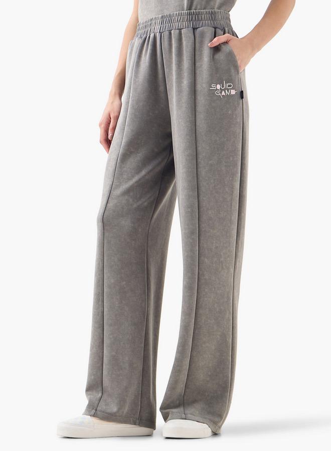 SP Characters Squid Game Embroidered Track Pants with Pockets - Image 1