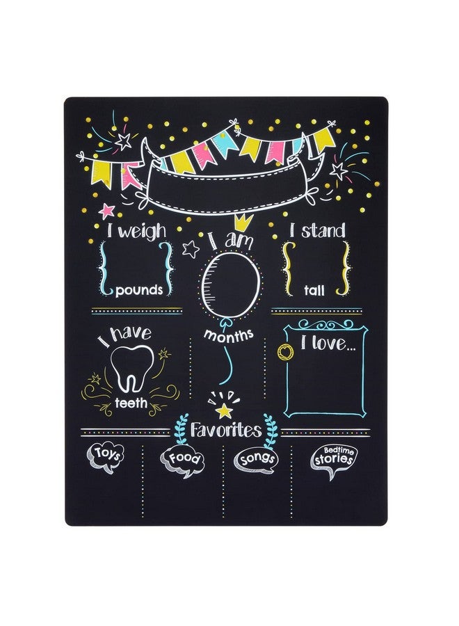 Blue Panda Monthly Baby Milestone Chalkboard First Year Boy And Girl Age Tracking Growth Sign (11.6 X 15.6 In) - Image 2