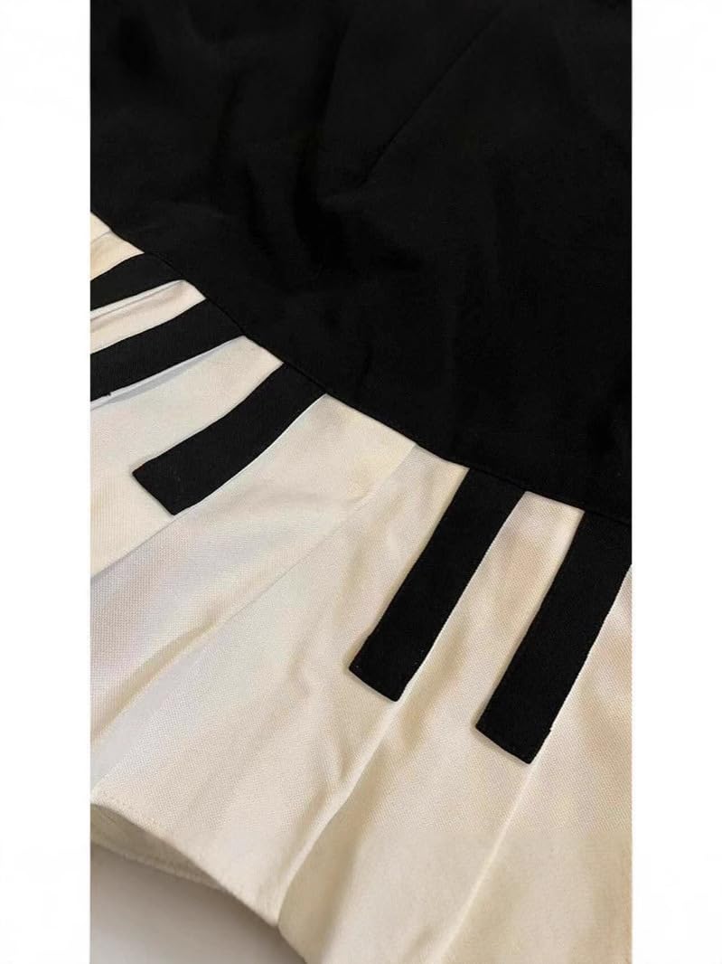 TYATVS Piano Skirt Mini Skirts for Women High Waisted Short Piano Skirt Y2k Harajuku Dark Coquette Aesthetic Grunge (A-Black-1,Medium) - Image 5