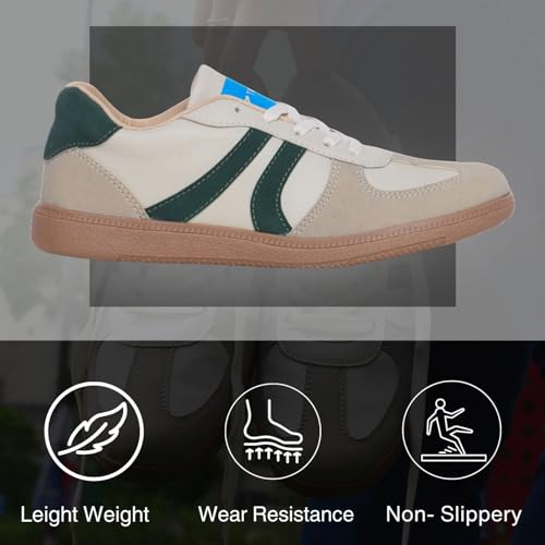 TRASE Casual Sneaker Shoes for Women | Soft Cushioned Insole | Sneakers for Woman | Lightweight | Comfortable | Stylish, Trendy Girls and Women Sneakers with Laces (Cream-Green, 7 UK) - Image 4