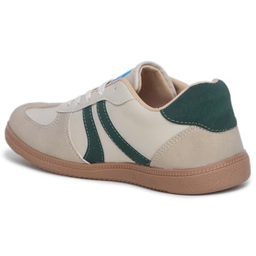 TRASE Casual Sneaker Shoes for Women | Soft Cushioned Insole | Sneakers for Woman | Lightweight | Comfortable | Stylish, Trendy Girls and Women Sneakers with Laces (Cream-Green, 7 UK) - Image 5