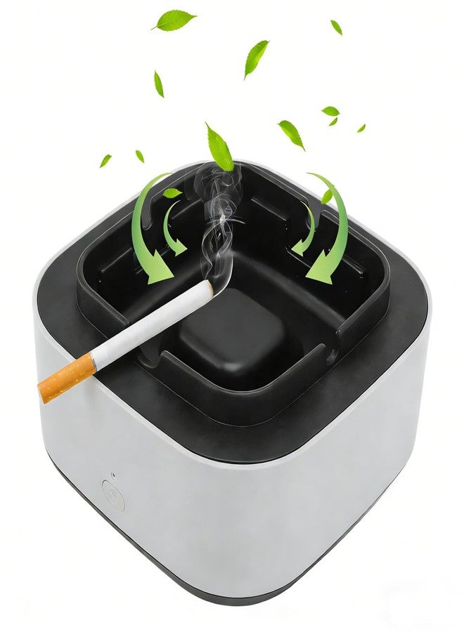 Pilipane Smokeless Ashtray Multifunctional 2 in 1 Air Purifier Ashtray with Filter Rechargeable Ashtray Smoke Removing Ashtray Home Ashtray Portable Ash Tray for Home Indoor Office Gray - Image 1