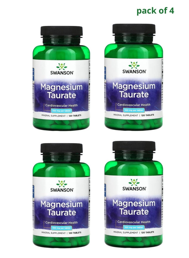 سوانسون تورات المغنيسيوم 100 ملغ، 120 قرصًا (عبوة من 4 أقراص) - Image 1