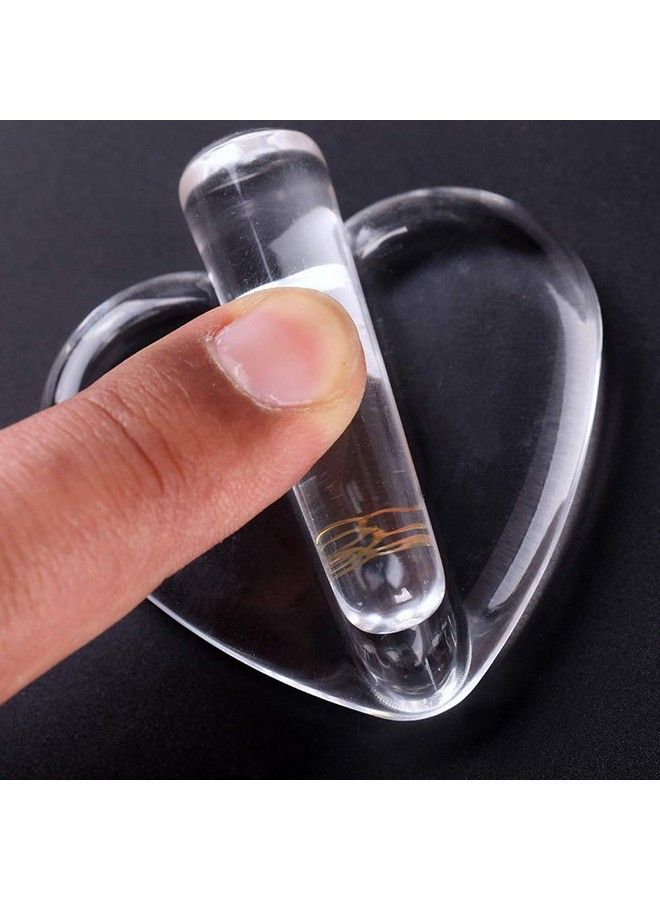 Luzen 1 Set Acrylic Professional Embossed Mold Nail Art Tools Heart Shape Nail Art Equipments Metal Frame Bending Curve Shaping Press Tools For Nail Salon And Home Nail Art Decors Design Clear - Image 3