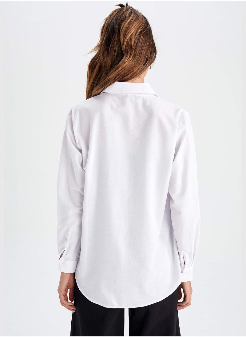DeFacto - Oversize Fit Long Sleeve Poplin Shirt - Image 1
