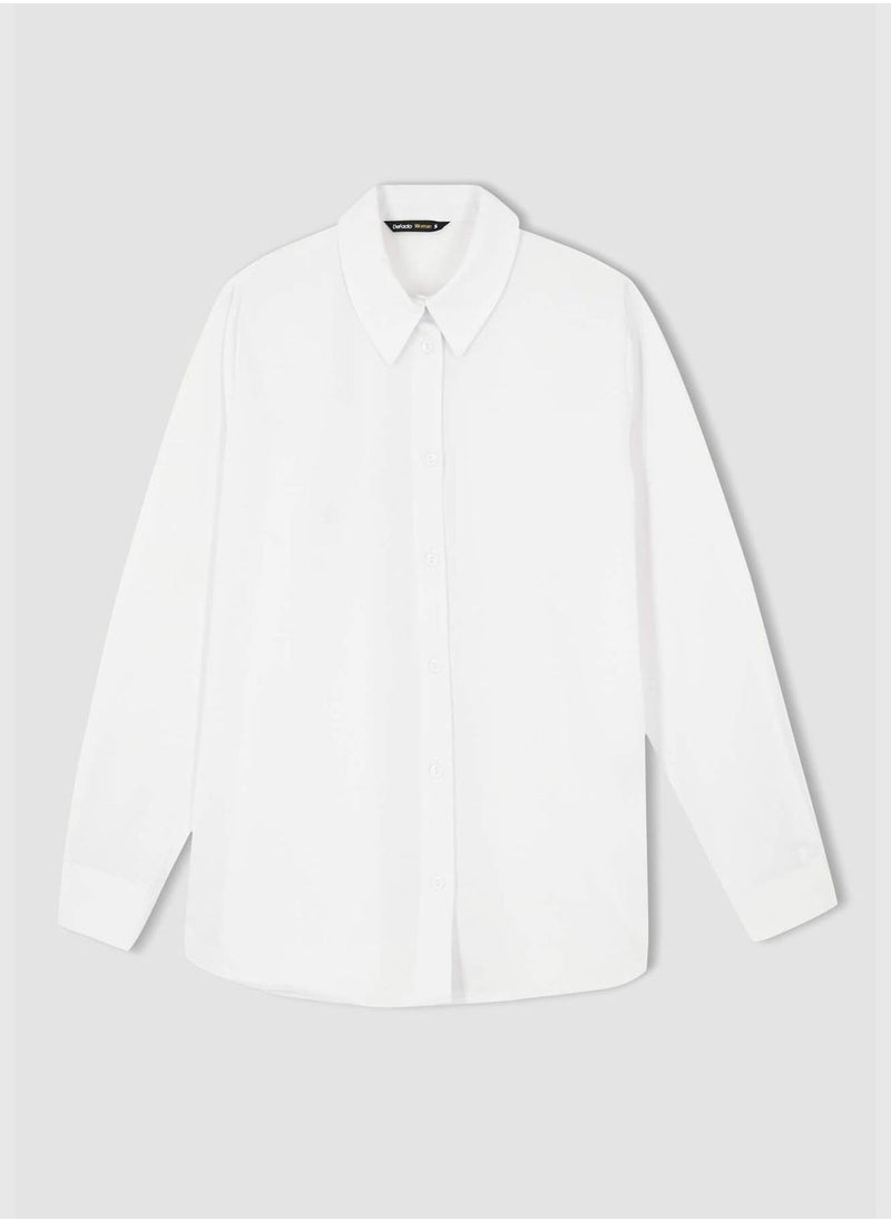 DeFacto - Oversize Fit Long Sleeve Poplin Shirt - Image 1