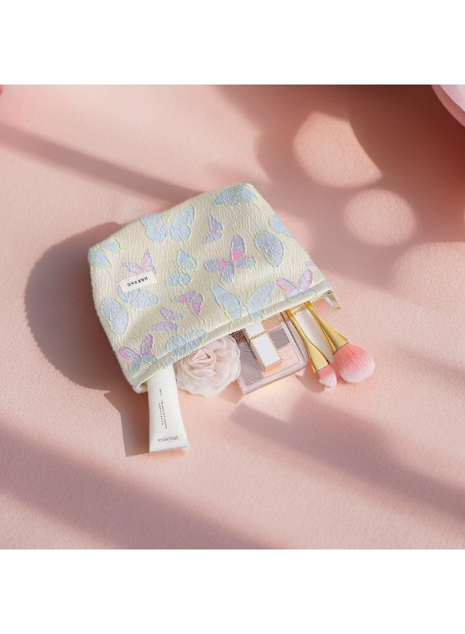 حقيبة مستحضرات تجميل مطبوعة بسحاب، تستخدم لتخزين مستحضرات التجميل ومنتجات العناية بالبشرة ولوازم الحمام وتخزين طلاء الأظافر وغيرها من مستلزمات التجميل، حقيبة سفر 26*18*5 سم - Image 2