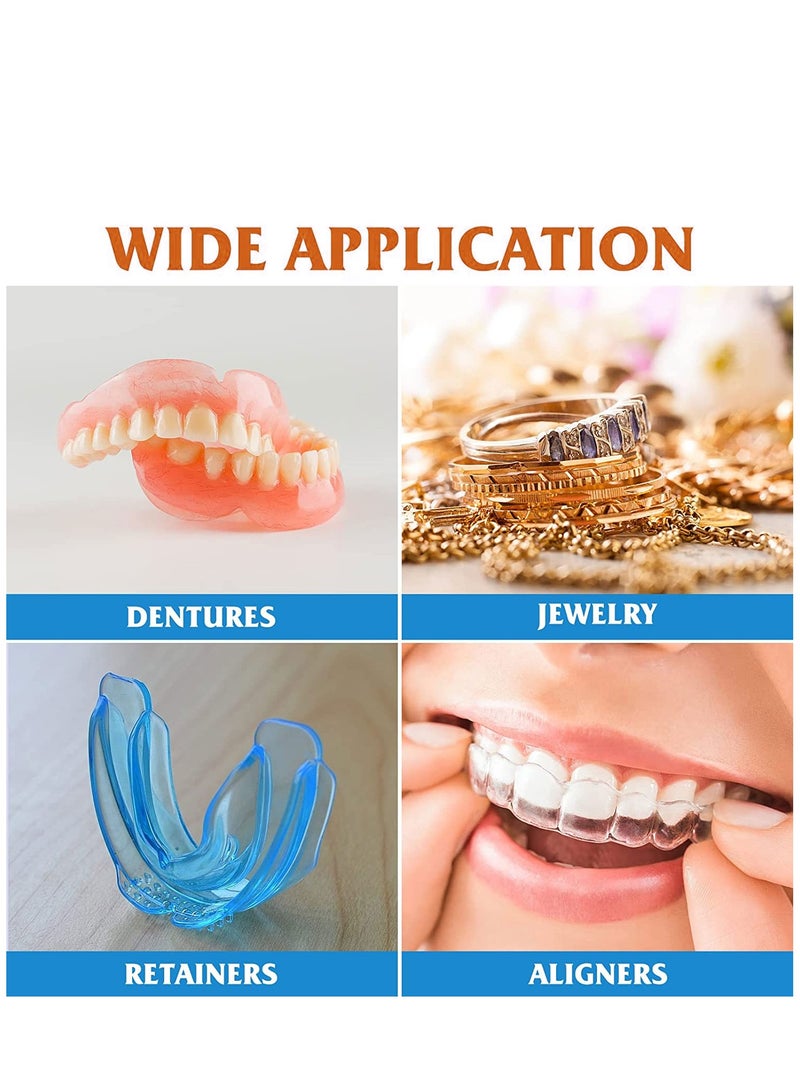 Ultrasonic Jewelry Cleaner Portable Household Ultrasonic Cleaning Machine 35 kHz Ultrasonic Cleaner 360°All-Round Deep Clean for Cleaning Jewelry Eyeglass Ring Earring Watch Silver - Image 3