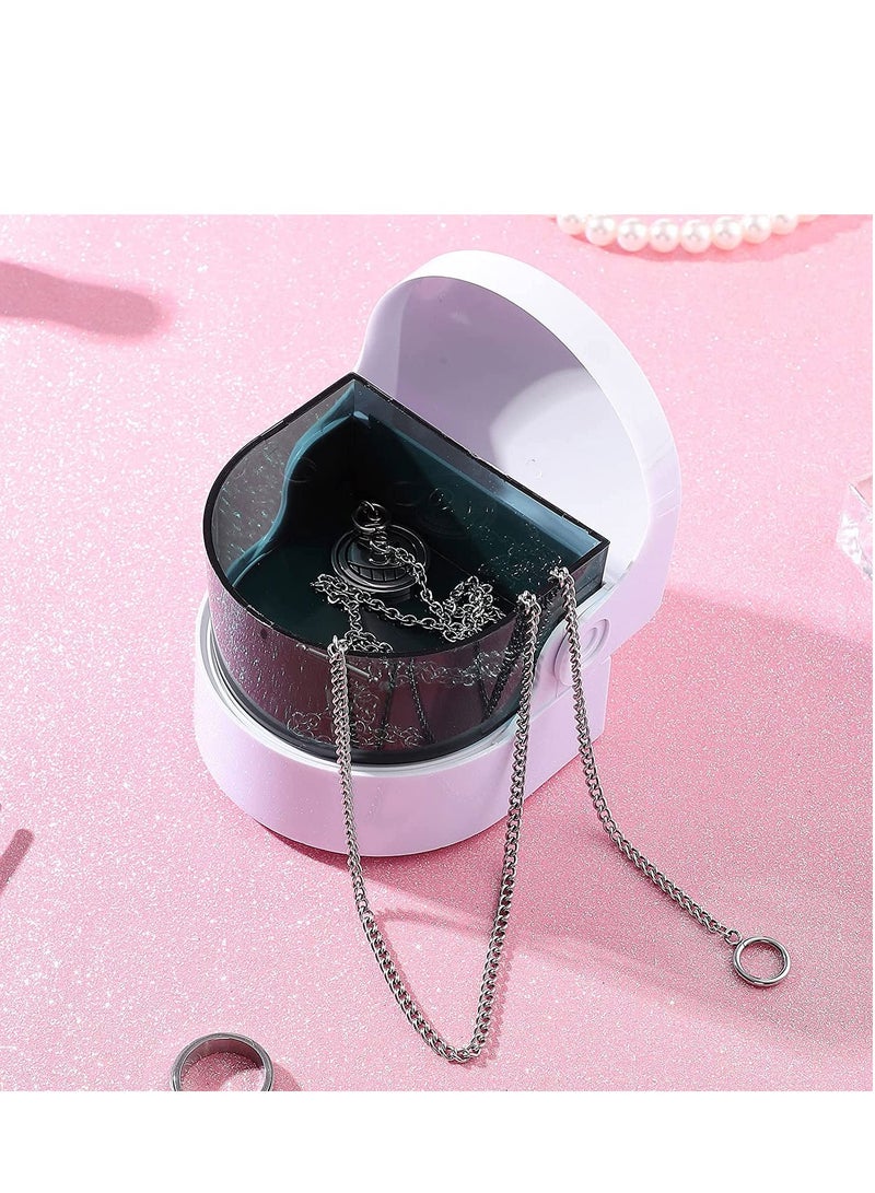 Ultrasonic Jewelry Cleaner Portable Household Ultrasonic Cleaning Machine 35 kHz Ultrasonic Cleaner 360°All-Round Deep Clean for Cleaning Jewelry Eyeglass Ring Earring Watch Silver - Image 2