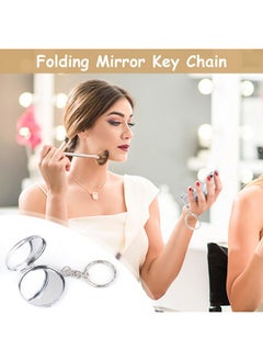 Cositina 6 Pcs Round Mirror Keychain Compact Mirror Double Sided Folding Mirror Key Chain Pendant Small Hand Held Mirror With Keyring For Women Girls  - Image 4