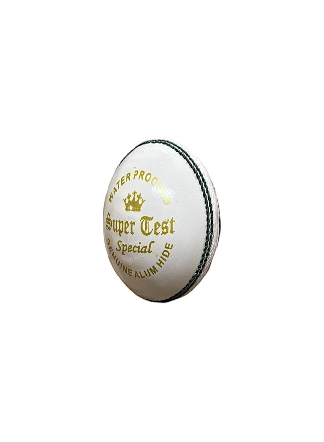 SBG White Supertest Leather Ball for Test Matches and one Day Matches, Hand Stitched with Perfect Seam, 100 Overs Ball (1 Ball) - Image 3