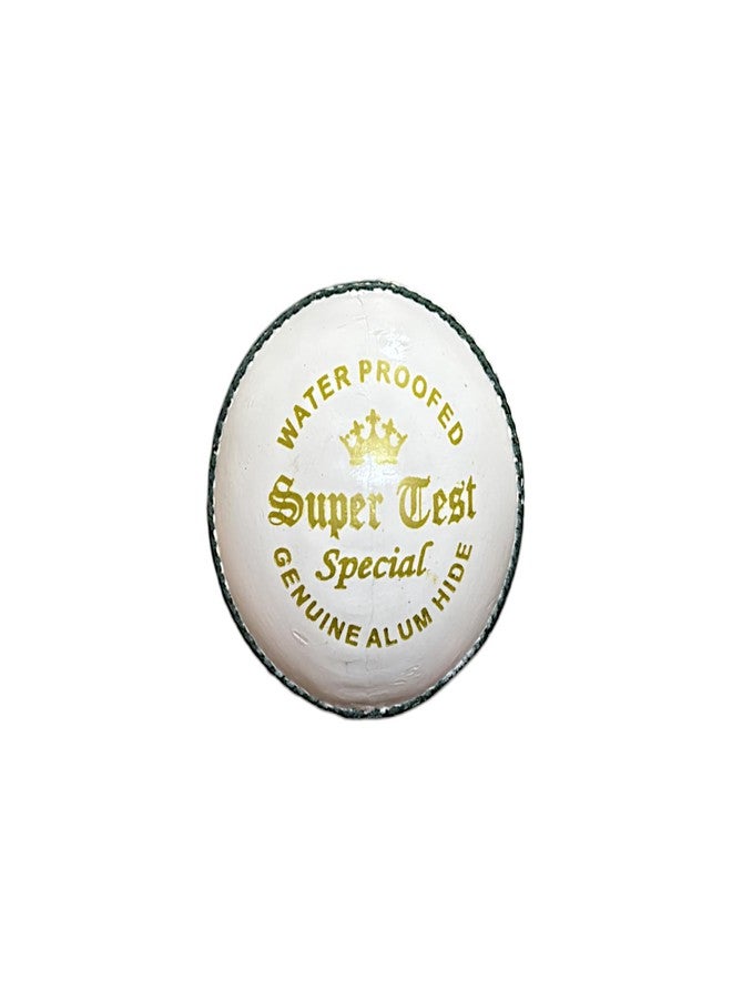 SBG White Supertest Leather Ball for Test Matches and one Day Matches, Hand Stitched with Perfect Seam, 100 Overs Ball (1 Ball) - Image 2