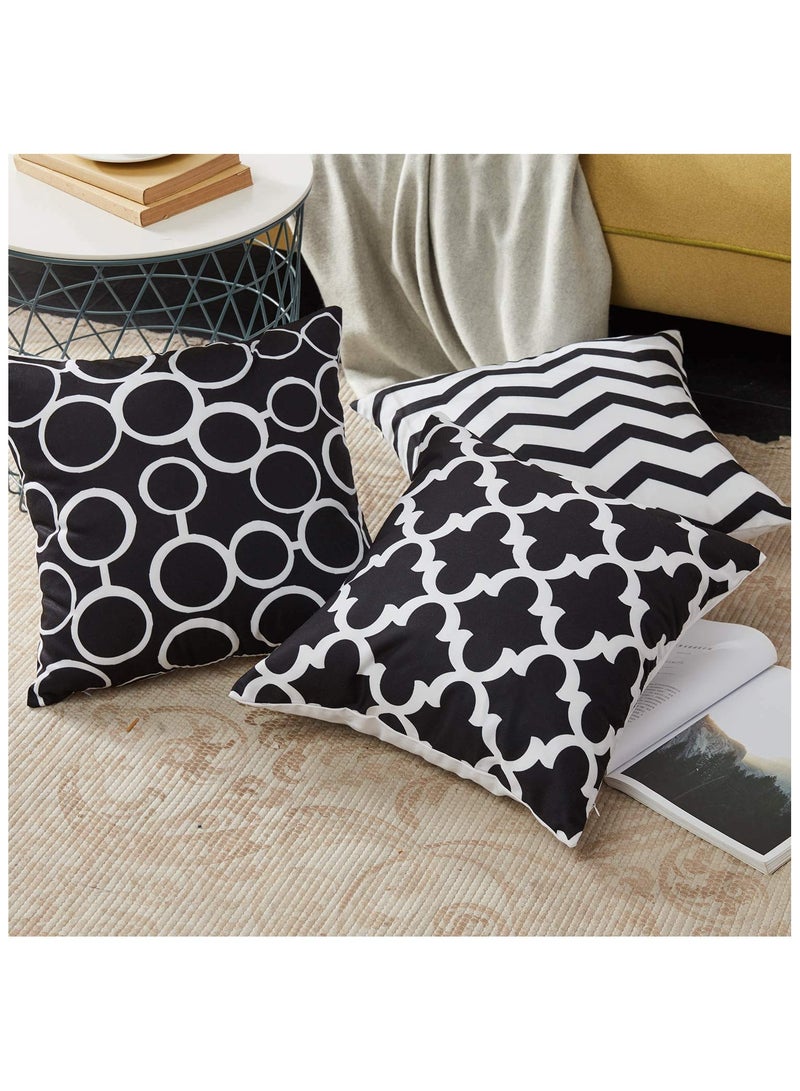 6 pcs Set 45*45cm Modern Home Decorative Throw Pillow Covers Black and White 100% Cotton Cushion Cases - Image 3