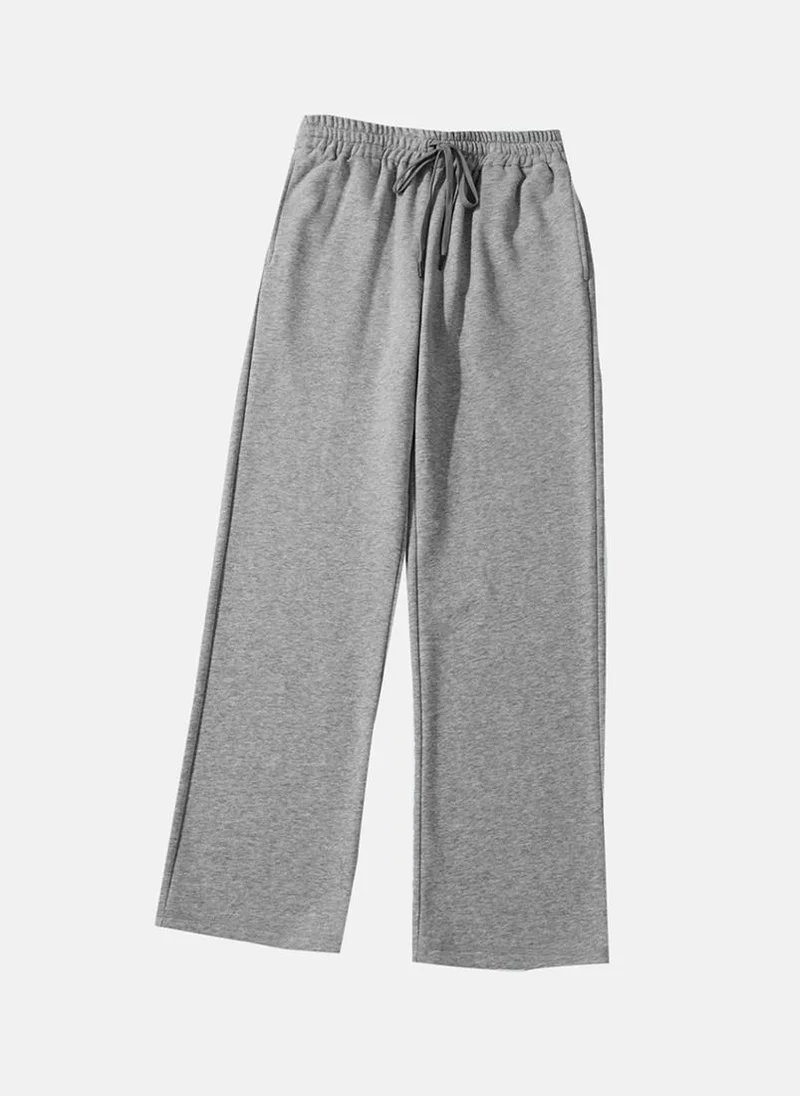YUNIQEE Grey Plain Casual Trouser