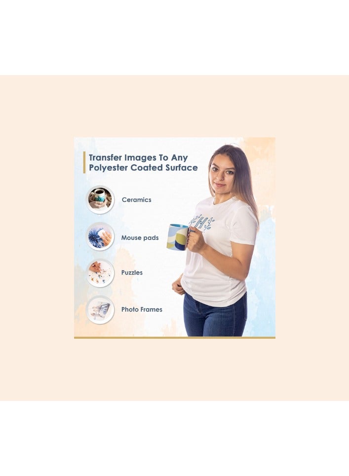 kalon A4-110GSM Sublimation paper 100 sheets Heat Pressing for t-shirts Ceramic Mugs. cup/glass/bottle/strong material - Image 3