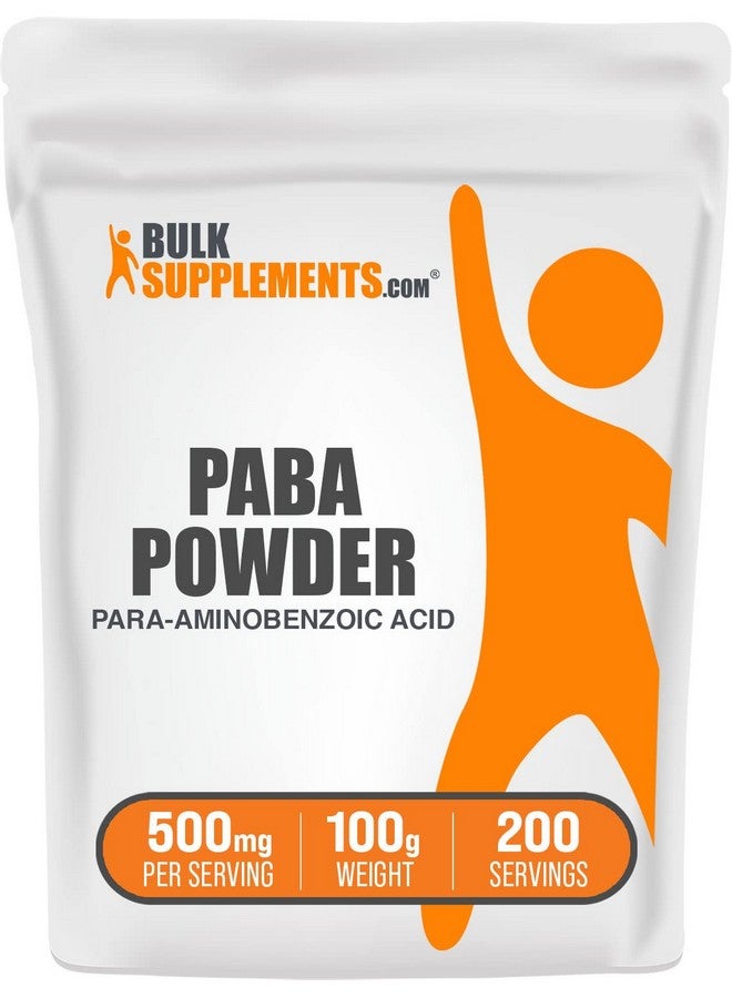 BULKSUPPLEMENTS.COM مسحوق ببا حمض بارا أمينوبنزويك ببا 500 ملغ مكمل ببا لصحة الشعر والبشرة 500 ملغ لكل حصة 200 حصة 100 جرام 35 أونصة - Image 1