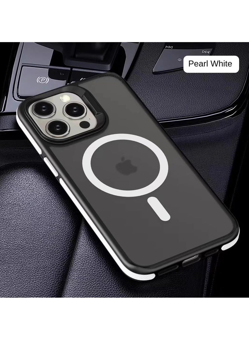 AROAQ Magnetic Matte Translucent Armor Shockproof Case for iPhone Series with Wireless Charging Support and Protective Bumper 