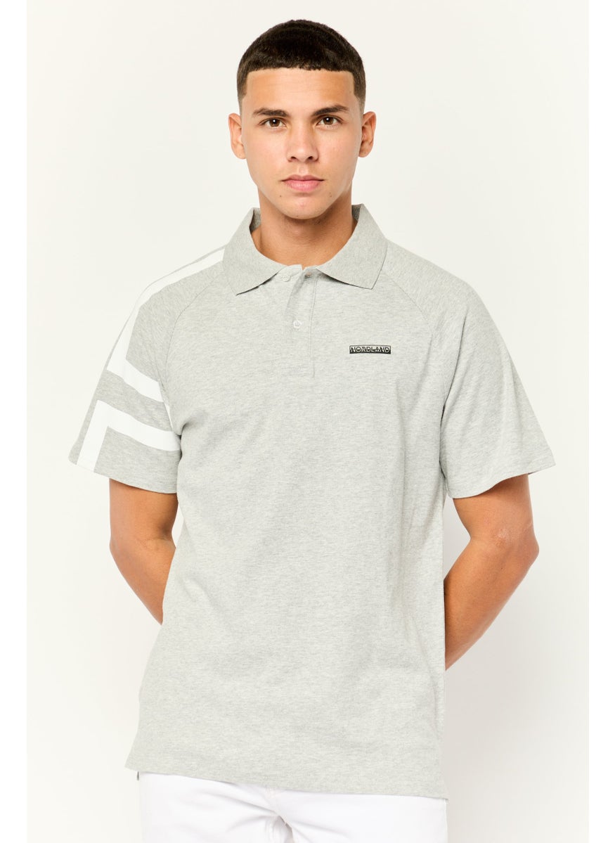 Nordland - Men Regular Fit Short Sleeve Brand Polo Shirt, Light Grey - Image 1