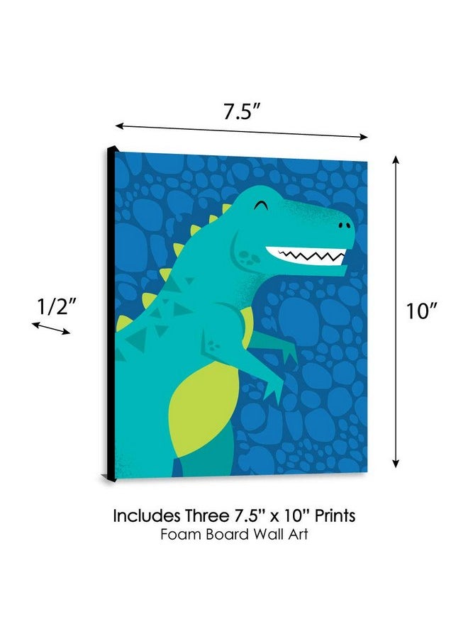 Big Dot of Happiness Big Dot of Happiness Roar Dinosaur - Dino Mite T-Rex Nursery Wall Art and Kids Room Decorations - Gift Ideas - 7.5 x 10 inches - Set of 3 Prints  - Image 4