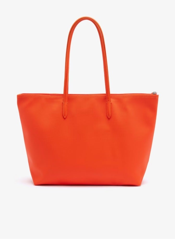 LACOSTE Lacoste Women's L12.12 Concept Fashion Versatile Large Capacity Zipper Handbag Tote Bag Shoulder Bag Large Orange Red  - Image 2