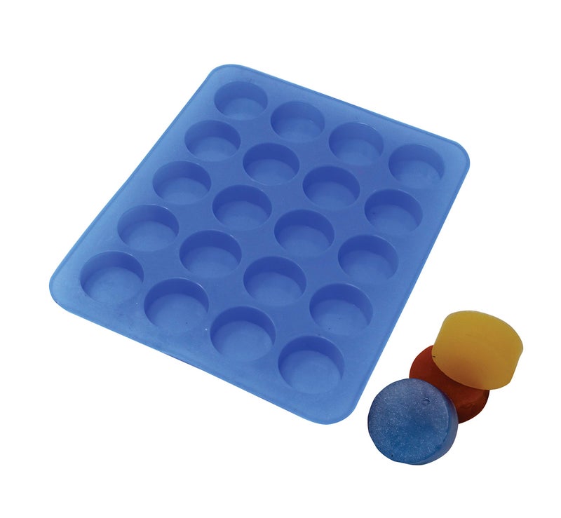 Purenso Select - 20 Cavities Cylinder Round Silicone Mould/Mold (PUR1015-36) Soap Cake Making Mould, Multicolor - Image 1